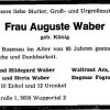 Koenig Auguste 1888-1983 Todesanzeige